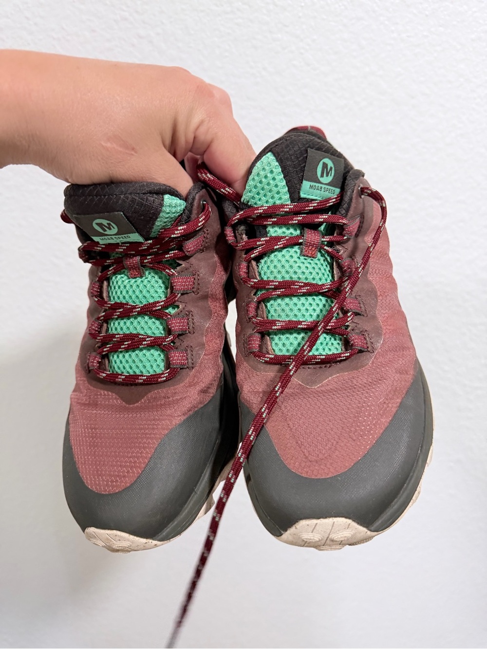 Merrell Women's Trail Sneaker - Burgundy with Mint Accents - Picture 7 of 9
